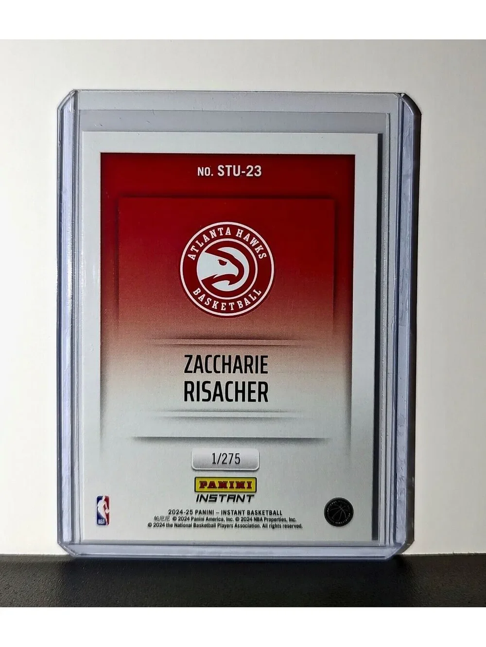 Zaccharie Risacher 2024-25 Panini NBA Studio #23 Rookie Card Atlanta Hawks 1/275